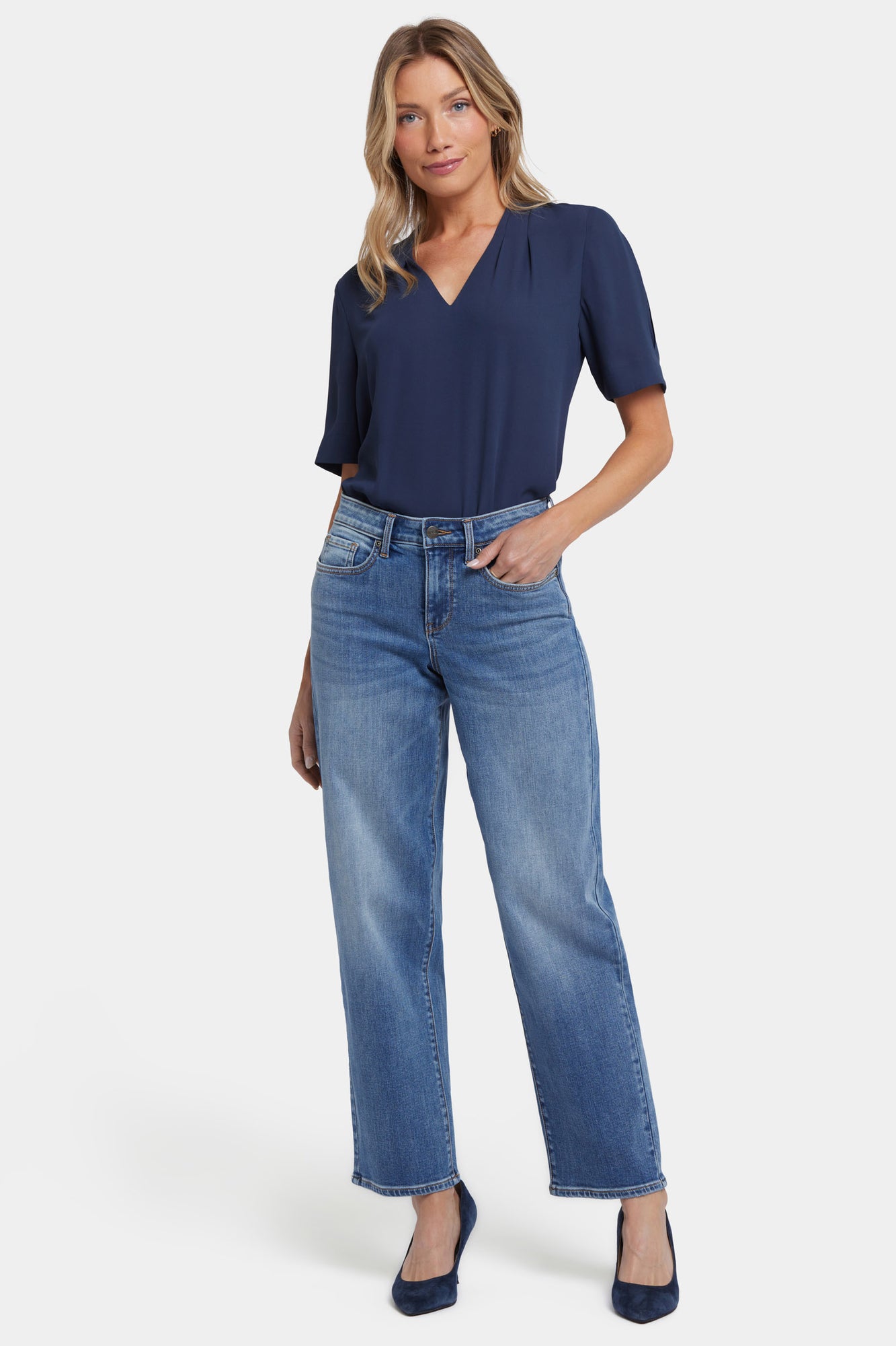 NYDJ Jemma Barrel Jeans With High Rise - Barcelona Breeze