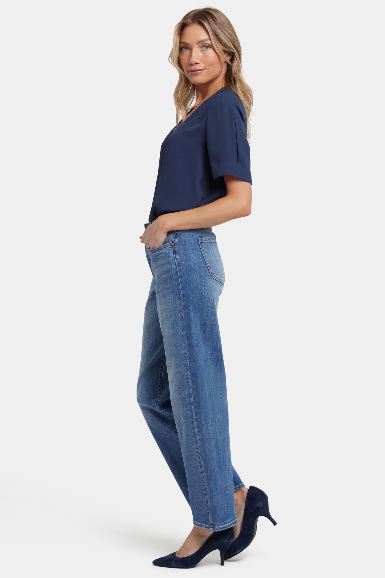 NYDJ Jemma Barrel Jeans With High Rise - Barcelona Breeze