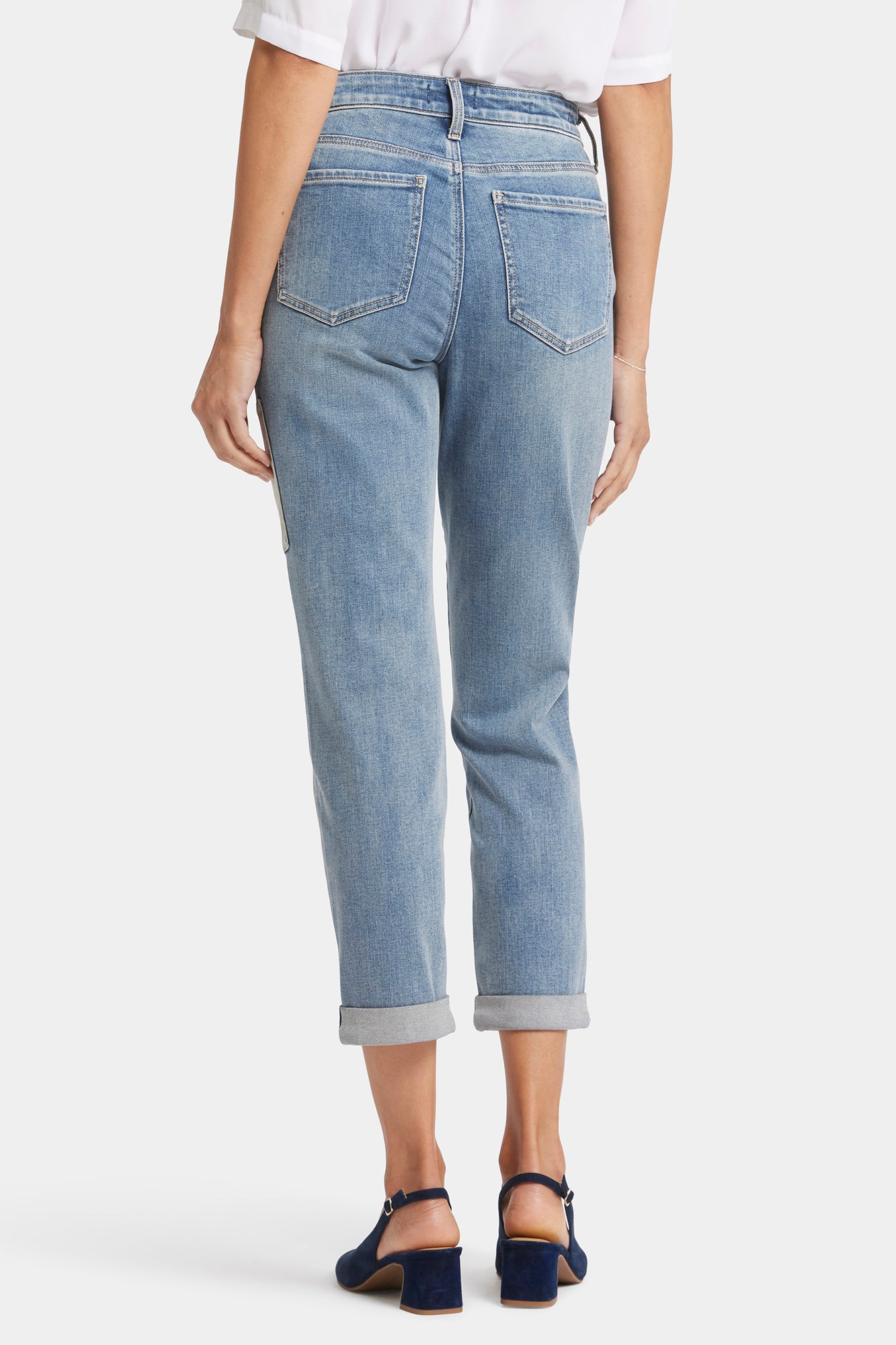 NYDJ Margot Girlfriend Jeans With Embroidered Patch - Indigo Stream