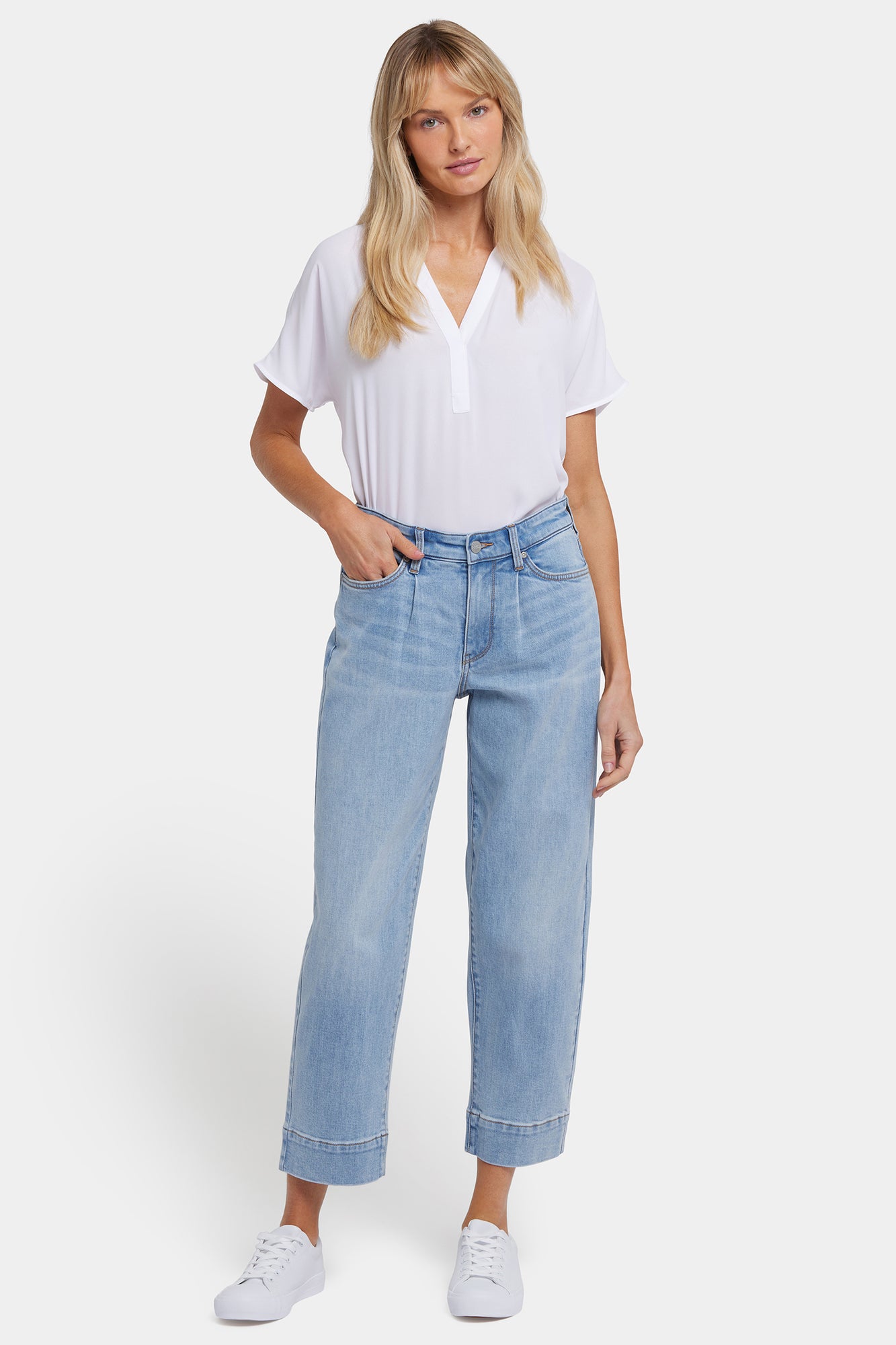 NYDJ Balloon Ankle Jeans With Drop Waist And Pleats - Santiago Sea