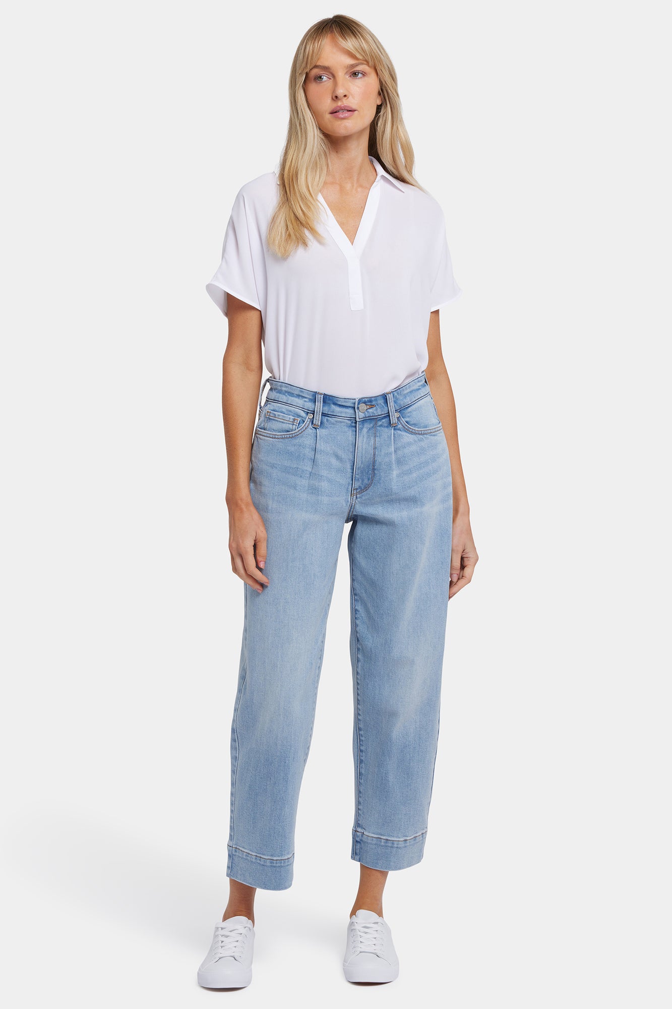 NYDJ Balloon Ankle Jeans With Drop Waist And Pleats - Santiago Sea