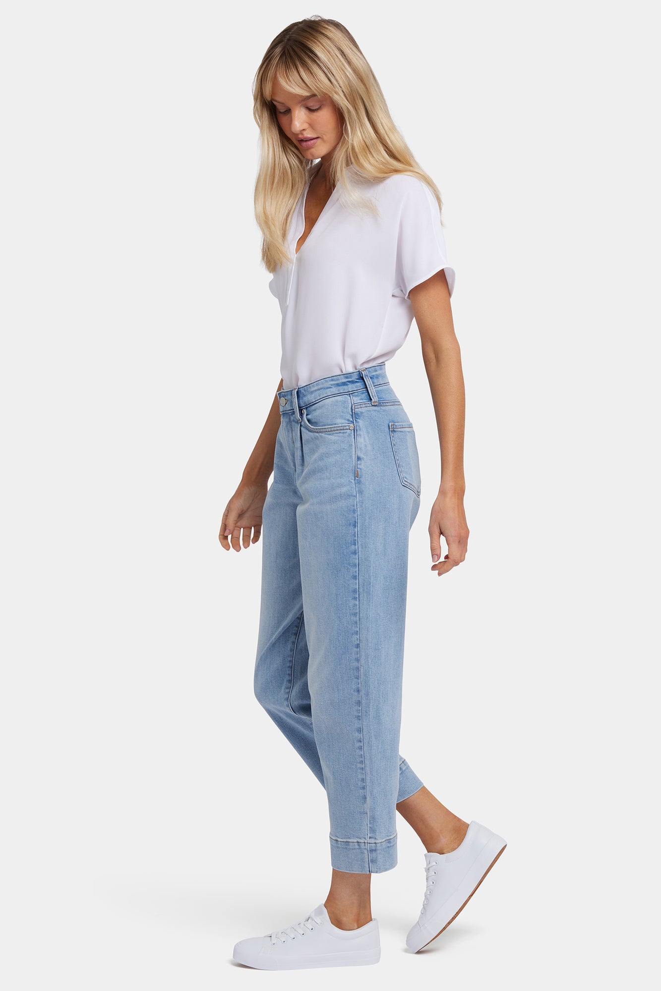 NYDJ Balloon Ankle Jeans With Drop Waist And Pleats - Santiago Sea