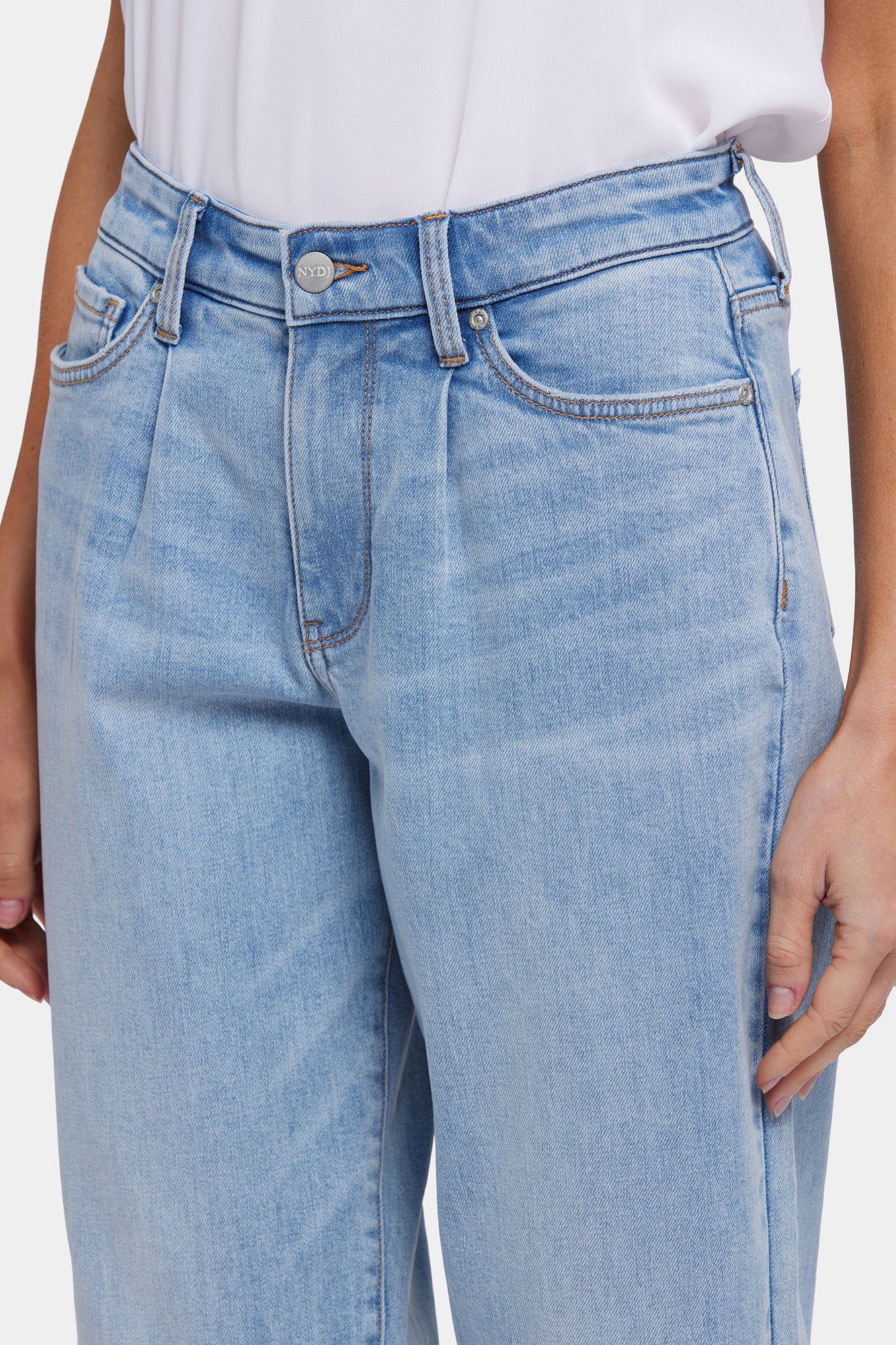 NYDJ Balloon Ankle Jeans With Drop Waist And Pleats - Santiago Sea