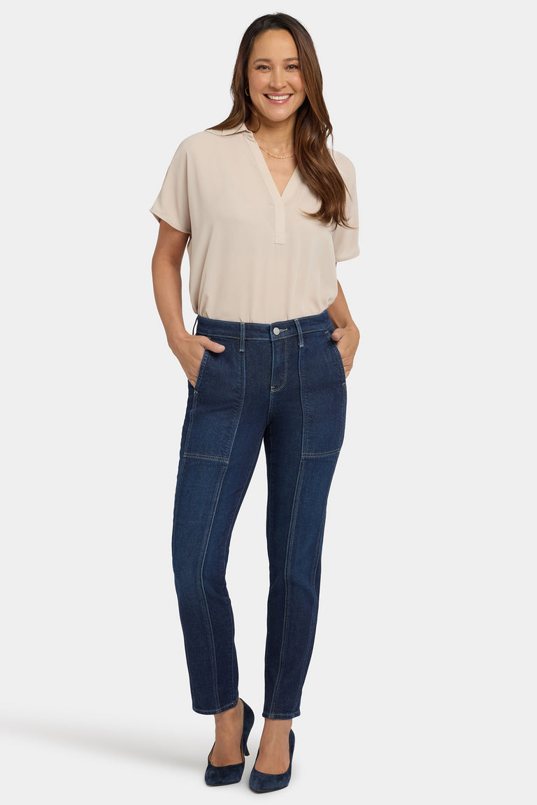 NYDJ Margot Girlfriend Jeans With Front Seam Detail - Midnight Breeze