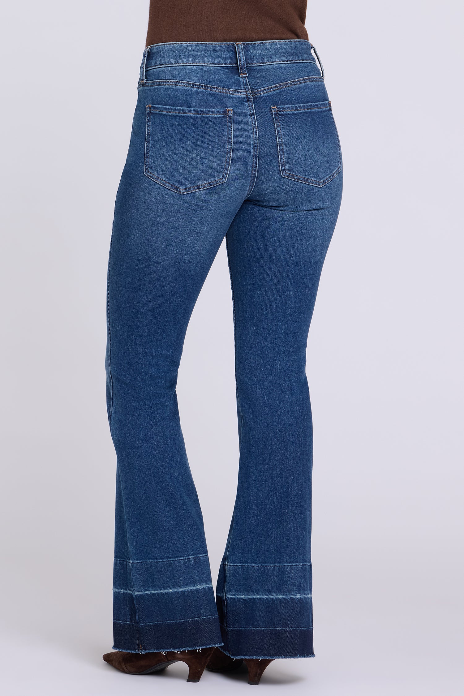 NYDJ Felicity Flared Jeans With High Rise And Raw Shadow Hems - Colorblaze