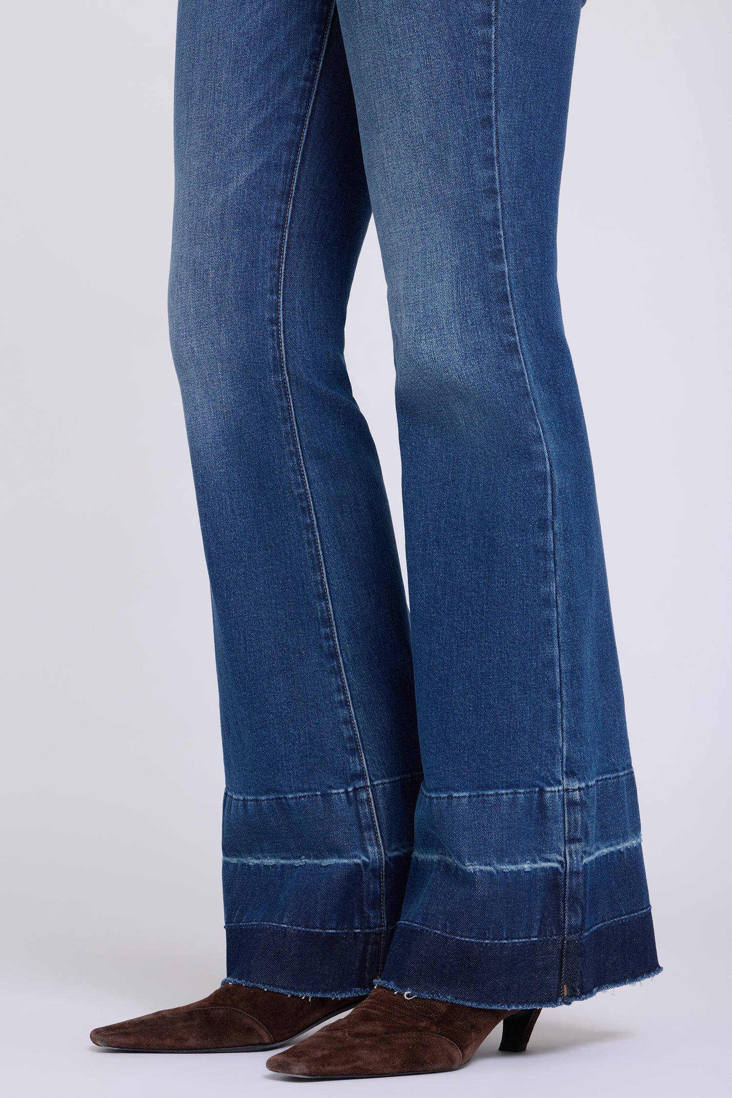 NYDJ Felicity Flared Jeans With High Rise And Raw Shadow Hems - Colorblaze