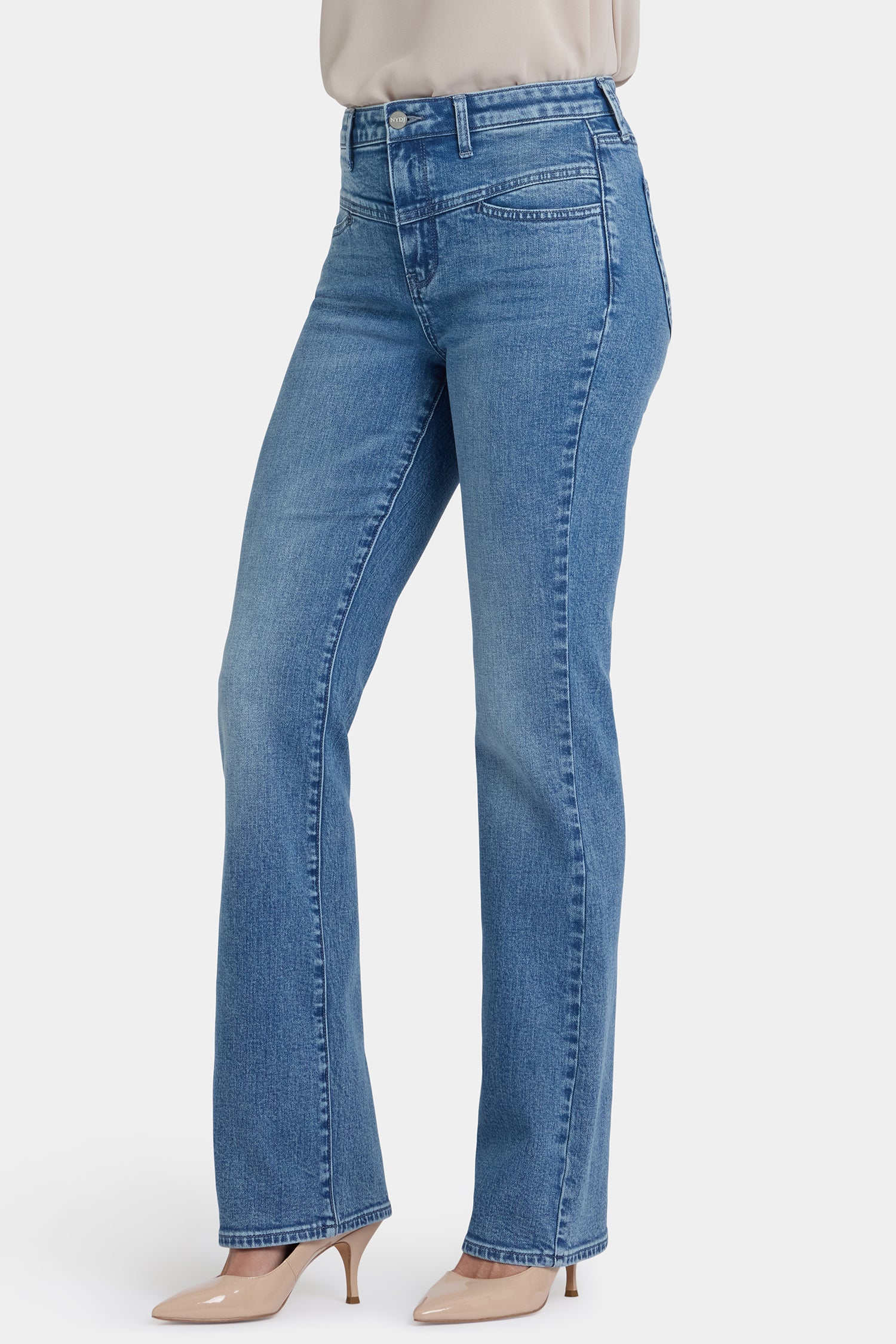 Barbara Barbara Bootcut Jeans With Frayed Shadow Hems - Dark Loire