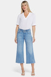 NYDJ Brigitte Wide Leg Capri Jeans With High Rise And Frayed Hems - Corfu