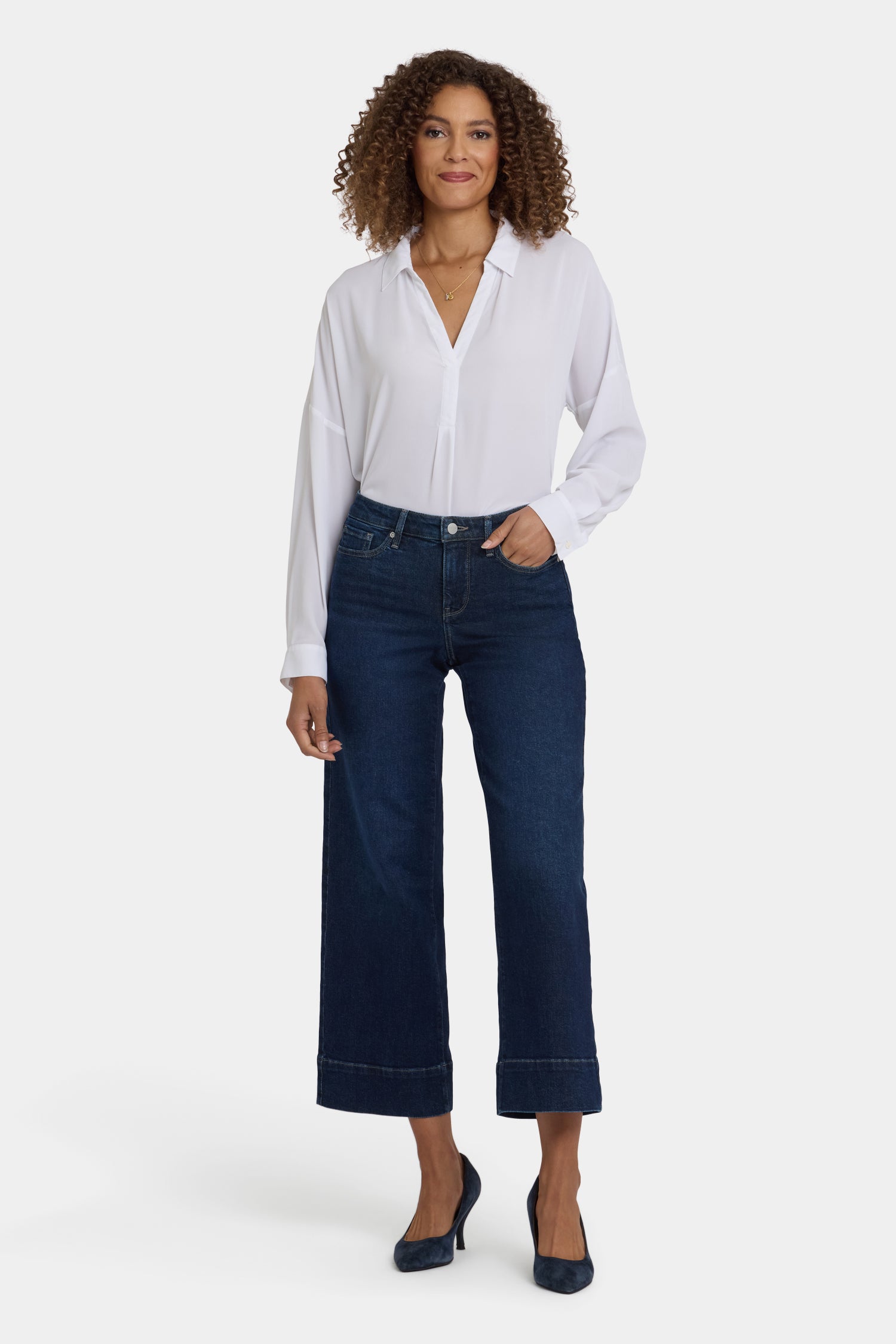 Teresa Wide Leg Ankle Jeans With 3