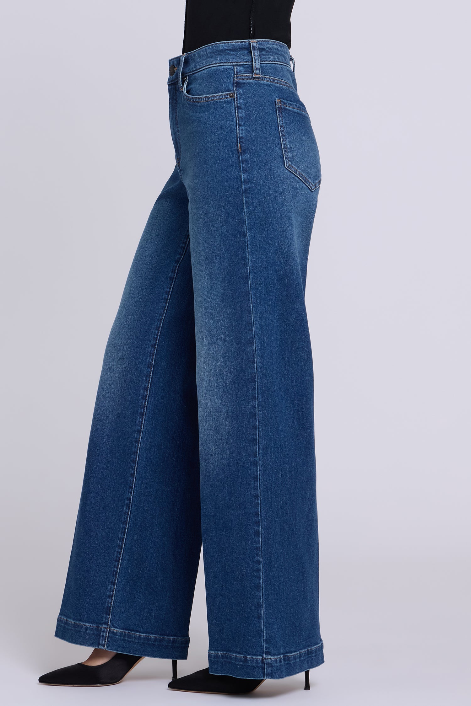 NYDJ Teresa Wide Leg Jeans With High Rise And Trouser Hems - Blaze