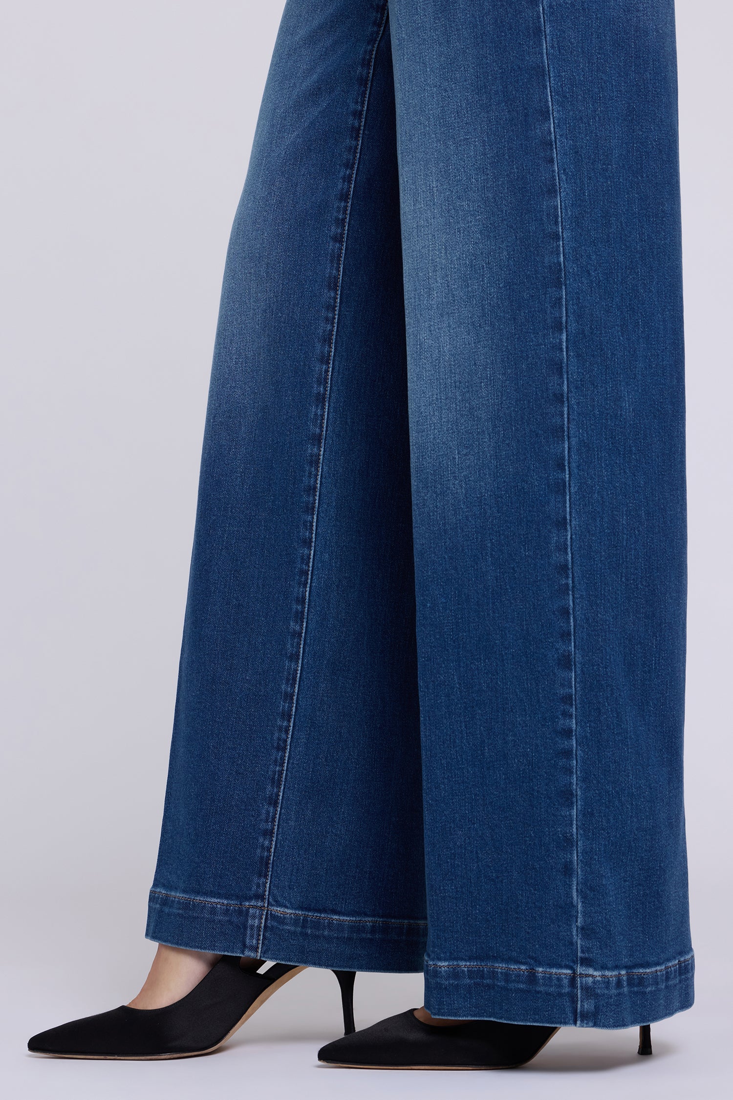 NYDJ Teresa Wide Leg Jeans With High Rise And Trouser Hems - Blaze