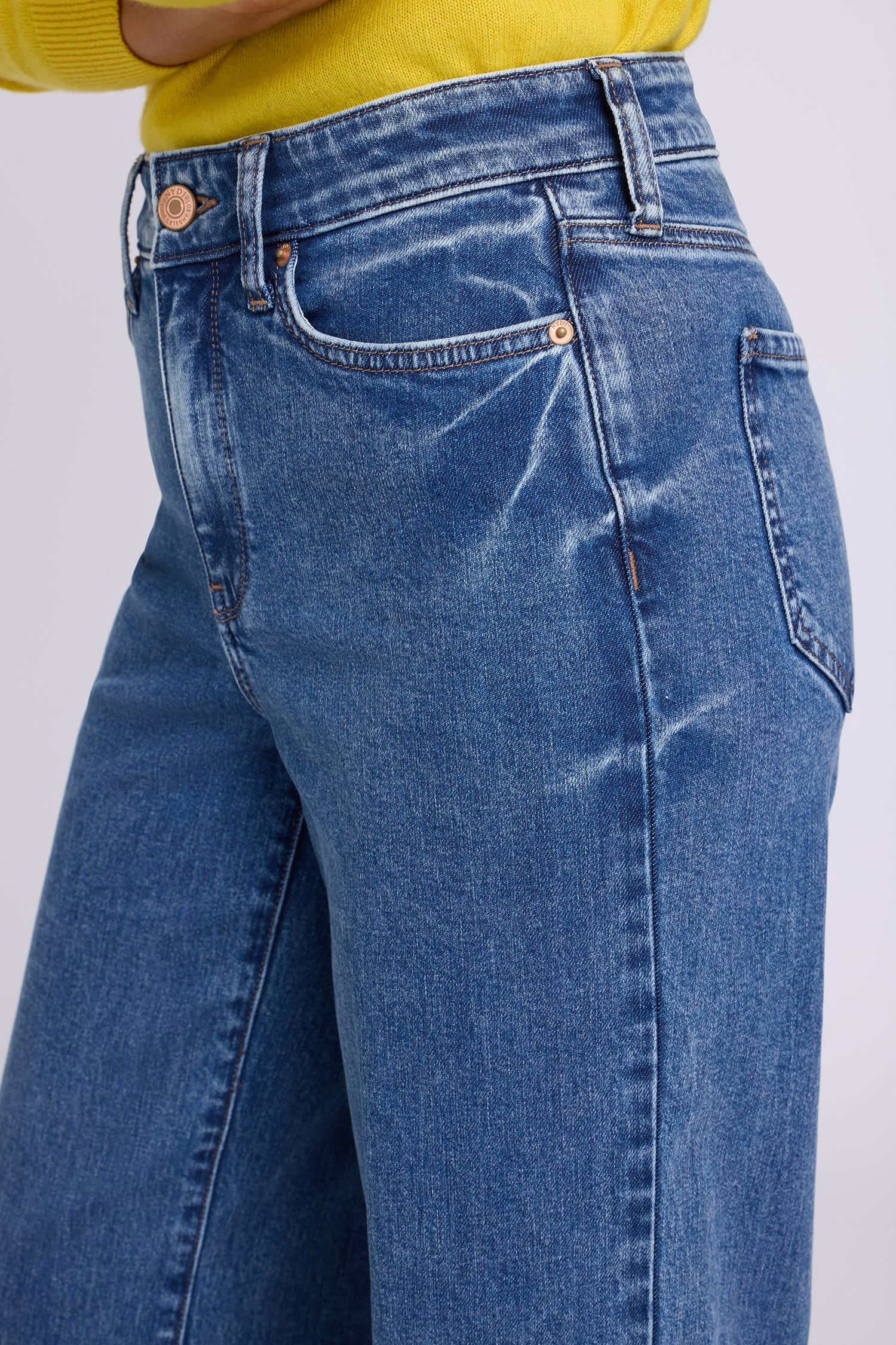 NYDJ Teresa Wide Leg Jeans With High Rise And Trouser Hems - Burnet