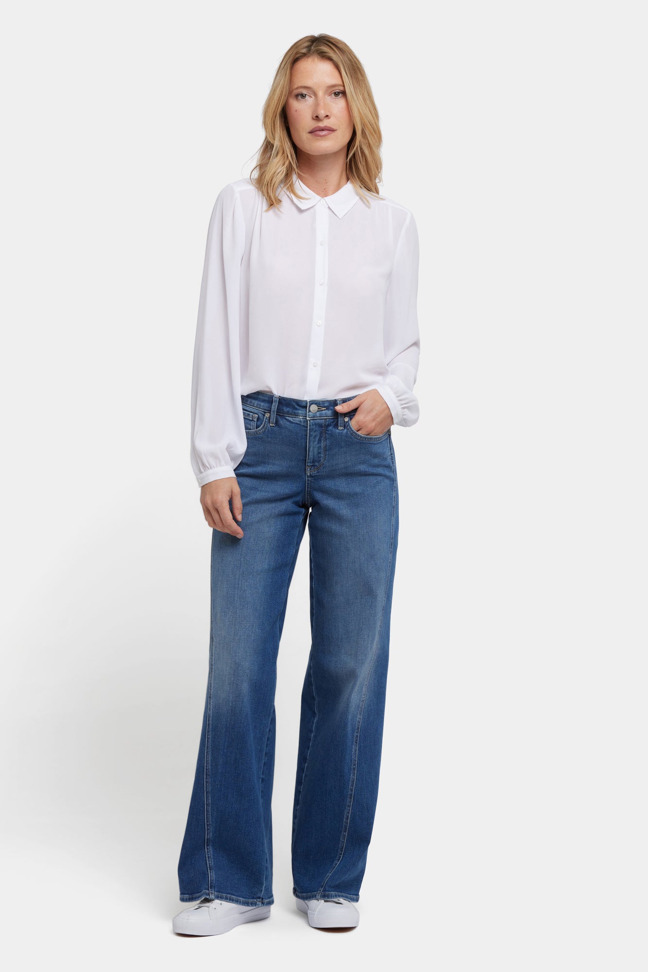 NYDJ Teresa Wide Leg Jeans With Contoured Seams And 31