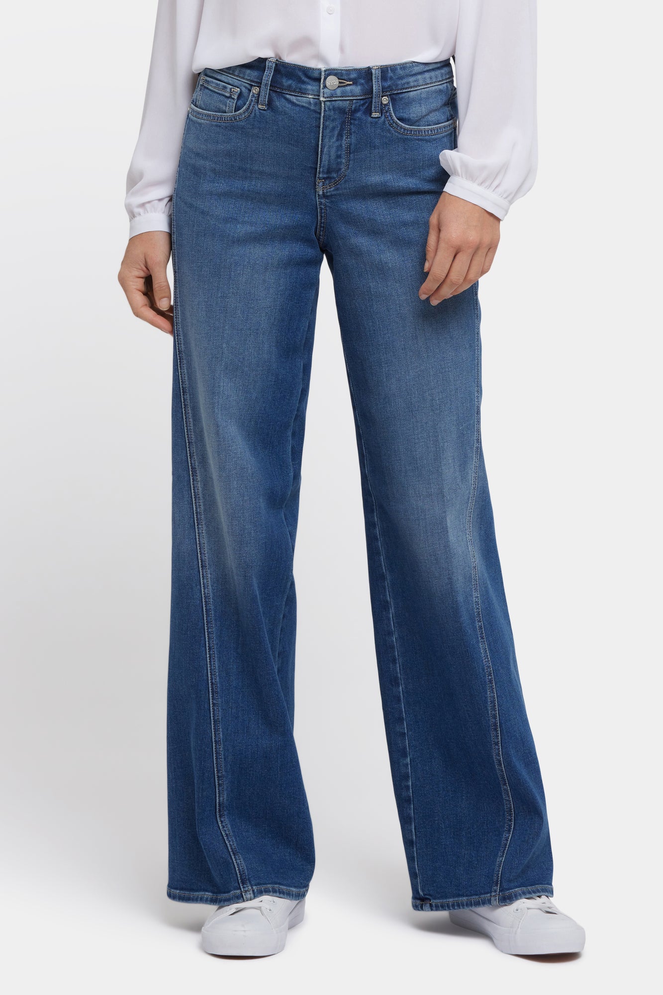 NYDJ Teresa Wide Leg Jeans With Contoured Seams And 31