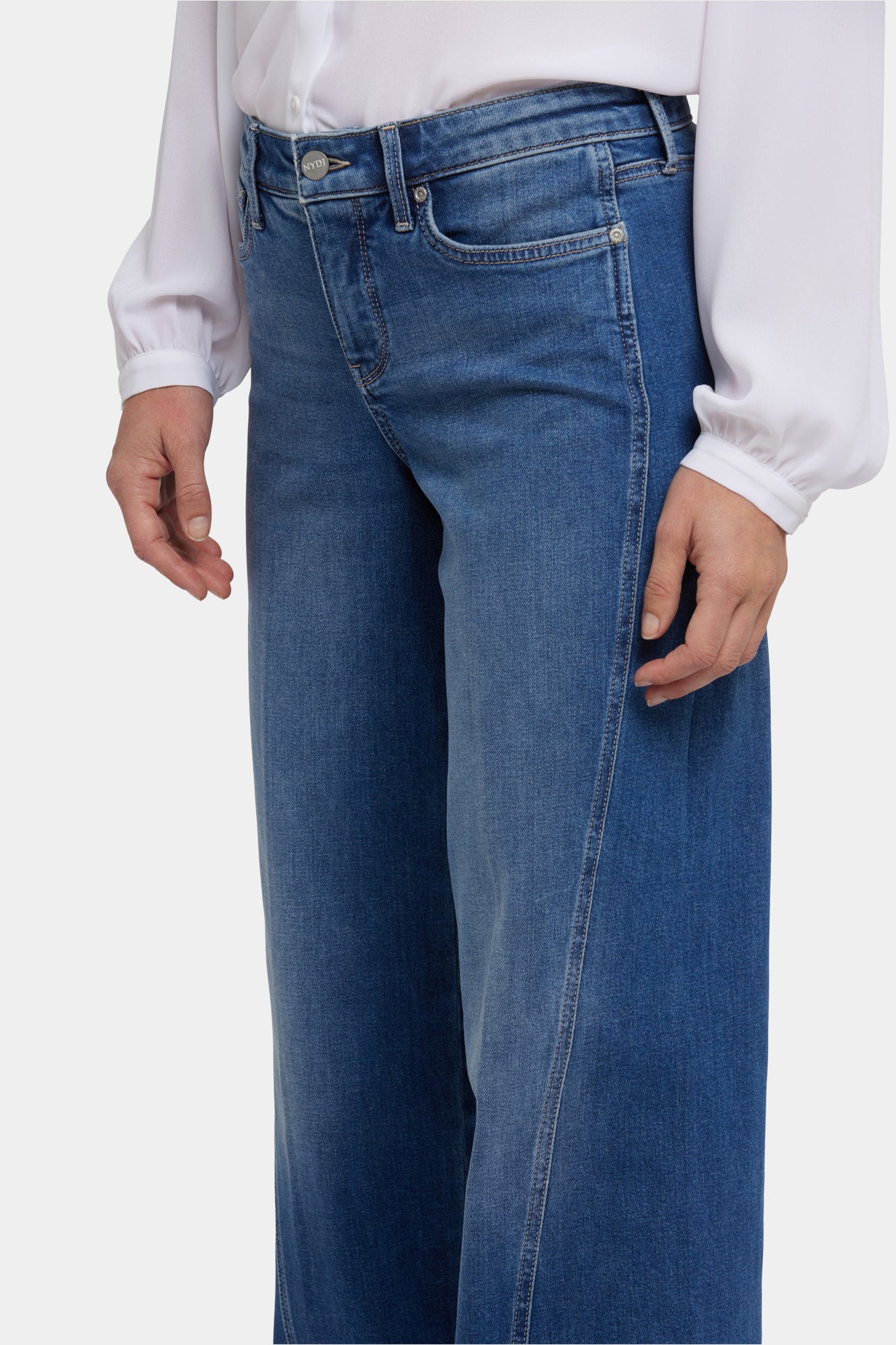 NYDJ Teresa Wide Leg Jeans With Contoured Seams And 31
