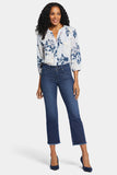 NYDJ Marilyn Straight Ankle Jeans With Double-Button Fly And Frayed Hems  - Marvelous