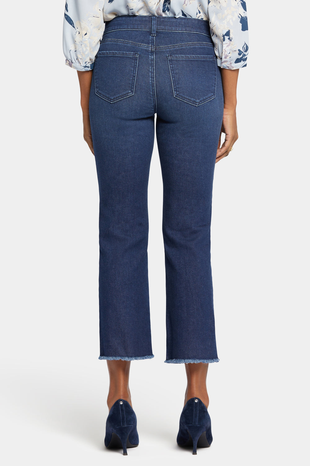 NYDJ Marilyn Straight Ankle Jeans With Double-Button Fly And Frayed Hems  - Marvelous