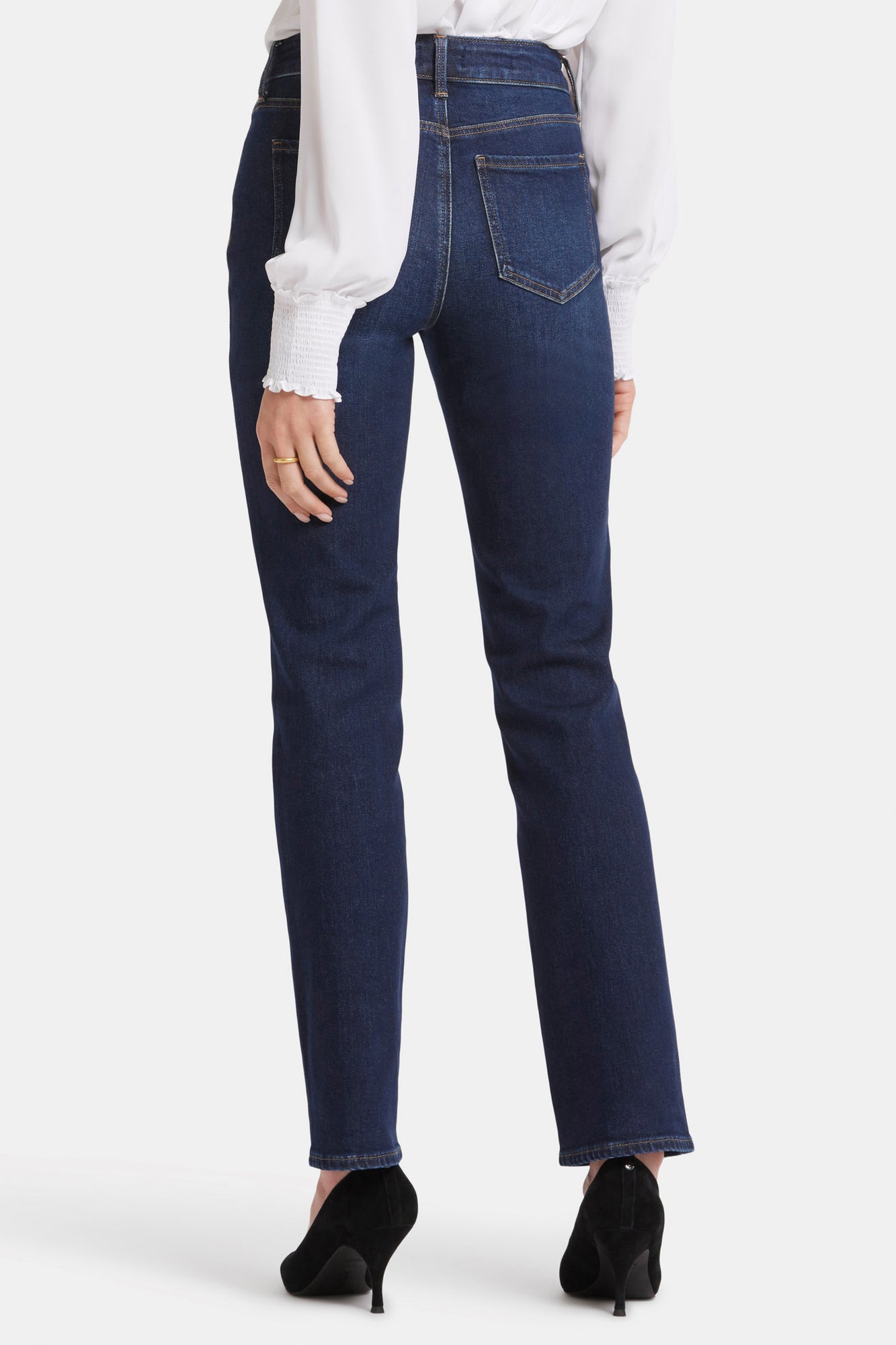 NYDJ Marilyn Straight Jeans In Long Inseam With High Rise - River Bridge