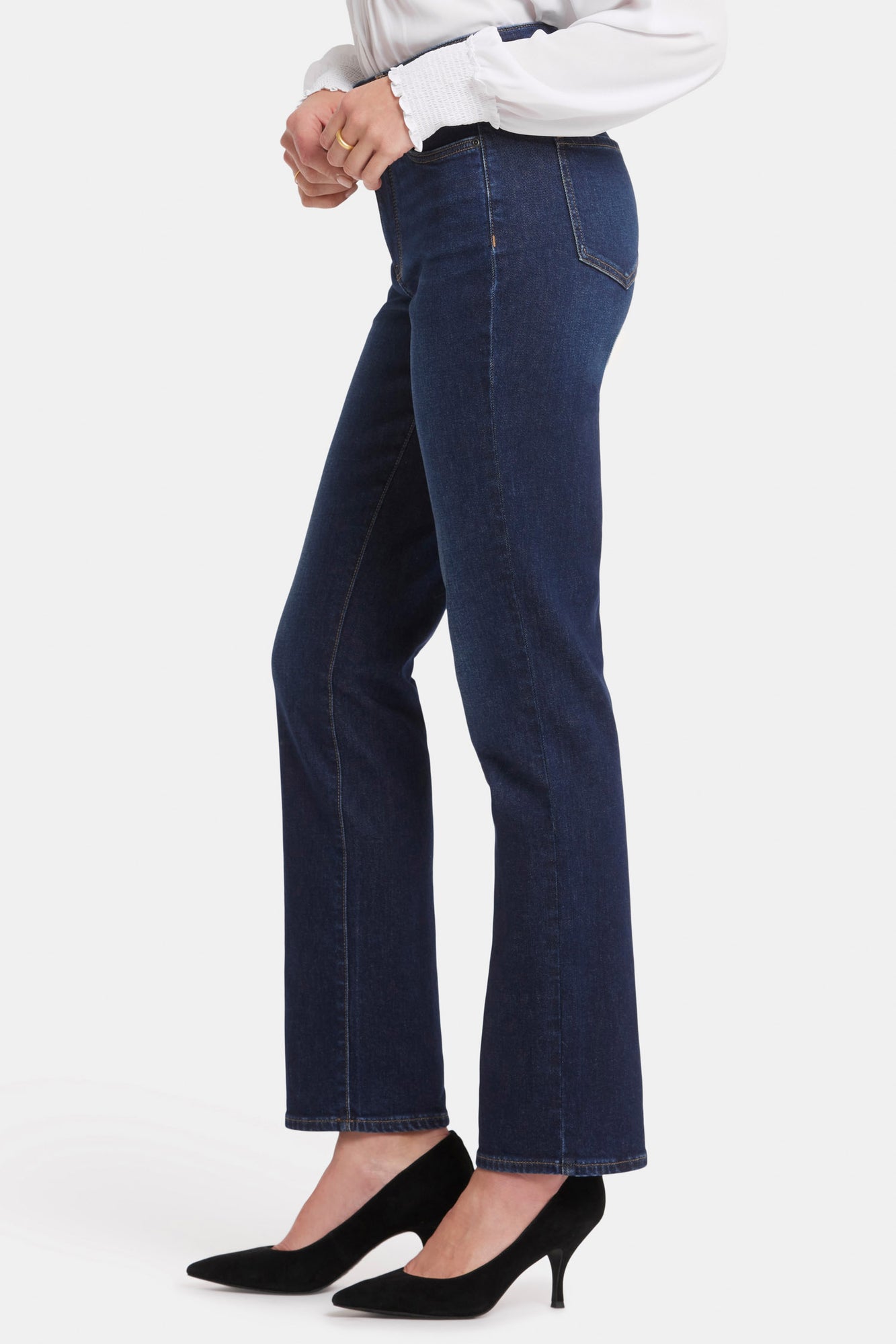 NYDJ Marilyn Straight Jeans In Long Inseam With High Rise - River Bridge