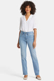 NYDJ Marilyn Straight Jeans With High Rise And Frayed Hems - Blue Valley