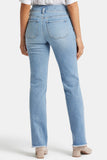 NYDJ Marilyn Straight Jeans With High Rise And Frayed Hems - Blue Valley