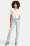 NYDJ Marilyn Straight Jeans With High Rise, 31" Inseam And Deep Hems - Icy Lagoon