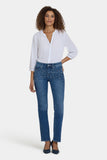 NYDJ Marilyn Straight Jeans With Faux Pearls And Rhinestones - Lake Notre-Dame