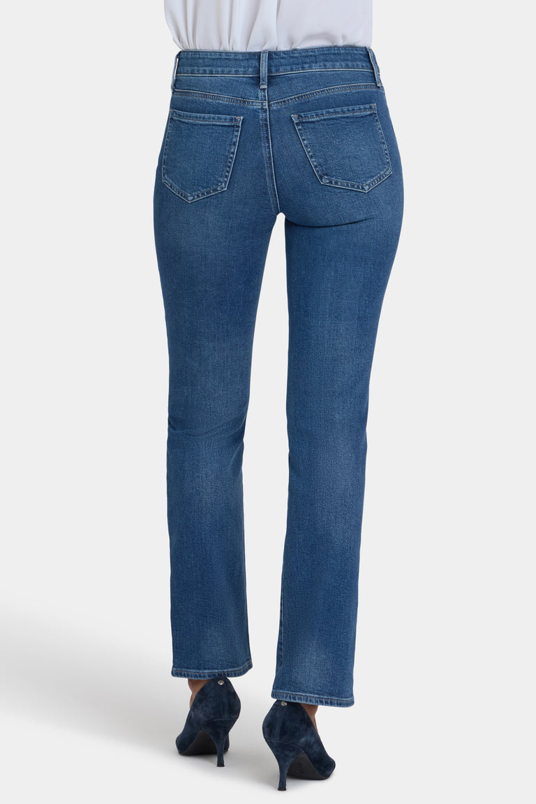 NYDJ Marilyn Straight Jeans With Faux Pearls And Rhinestones - Lake Notre-Dame