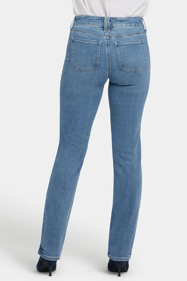 NYDJ Marilyn Straight Jeans With Front Patch Pockets - Bastille Sea