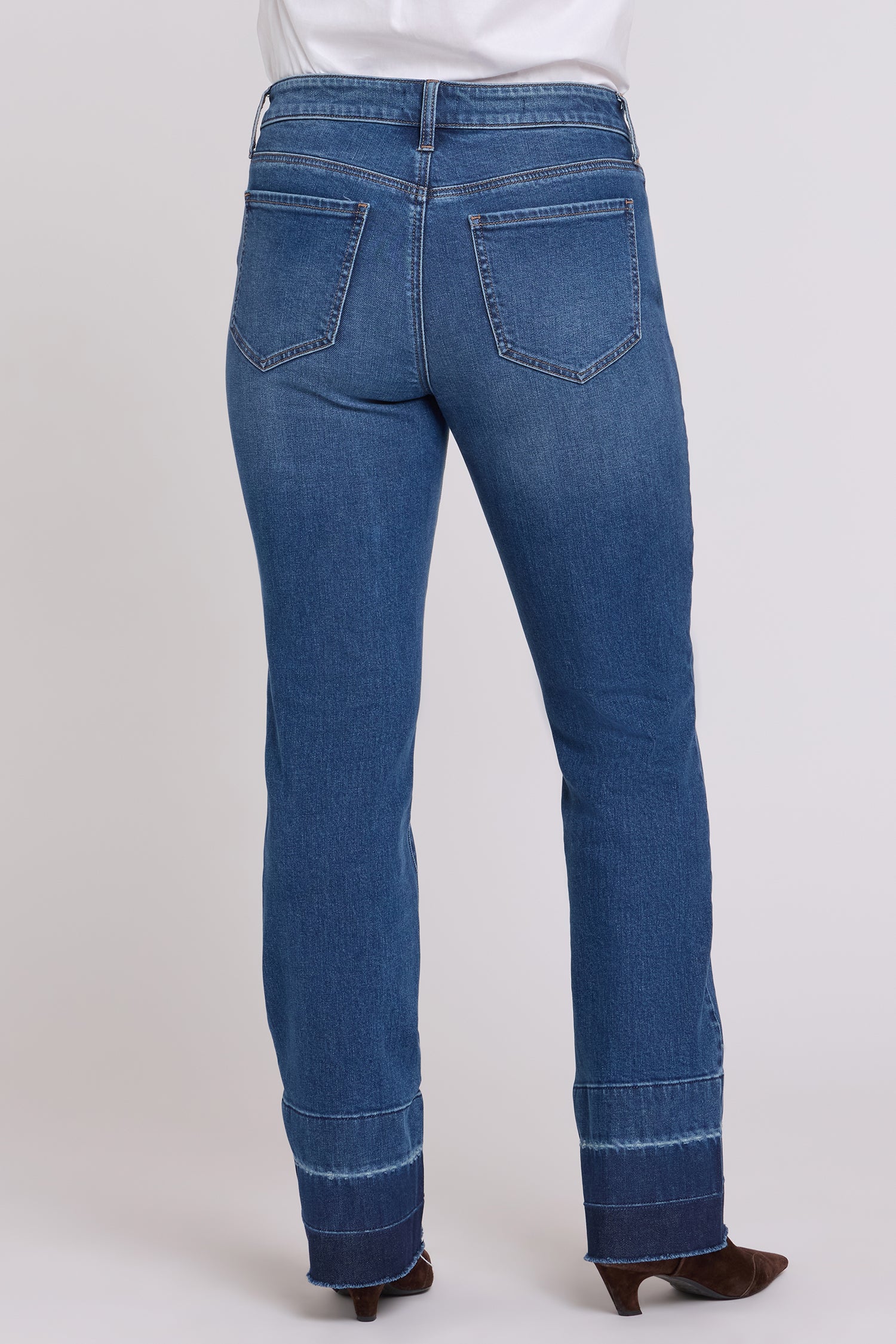 NYDJ Marilyn Straight Jeans With Raw Shadow Hems - Colorblaze