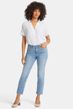 NYDJ Sheri Slim Ankle Jeans With Frayed Hems - Blue Valley