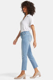 NYDJ Sheri Slim Ankle Jeans With Frayed Hems - Blue Valley