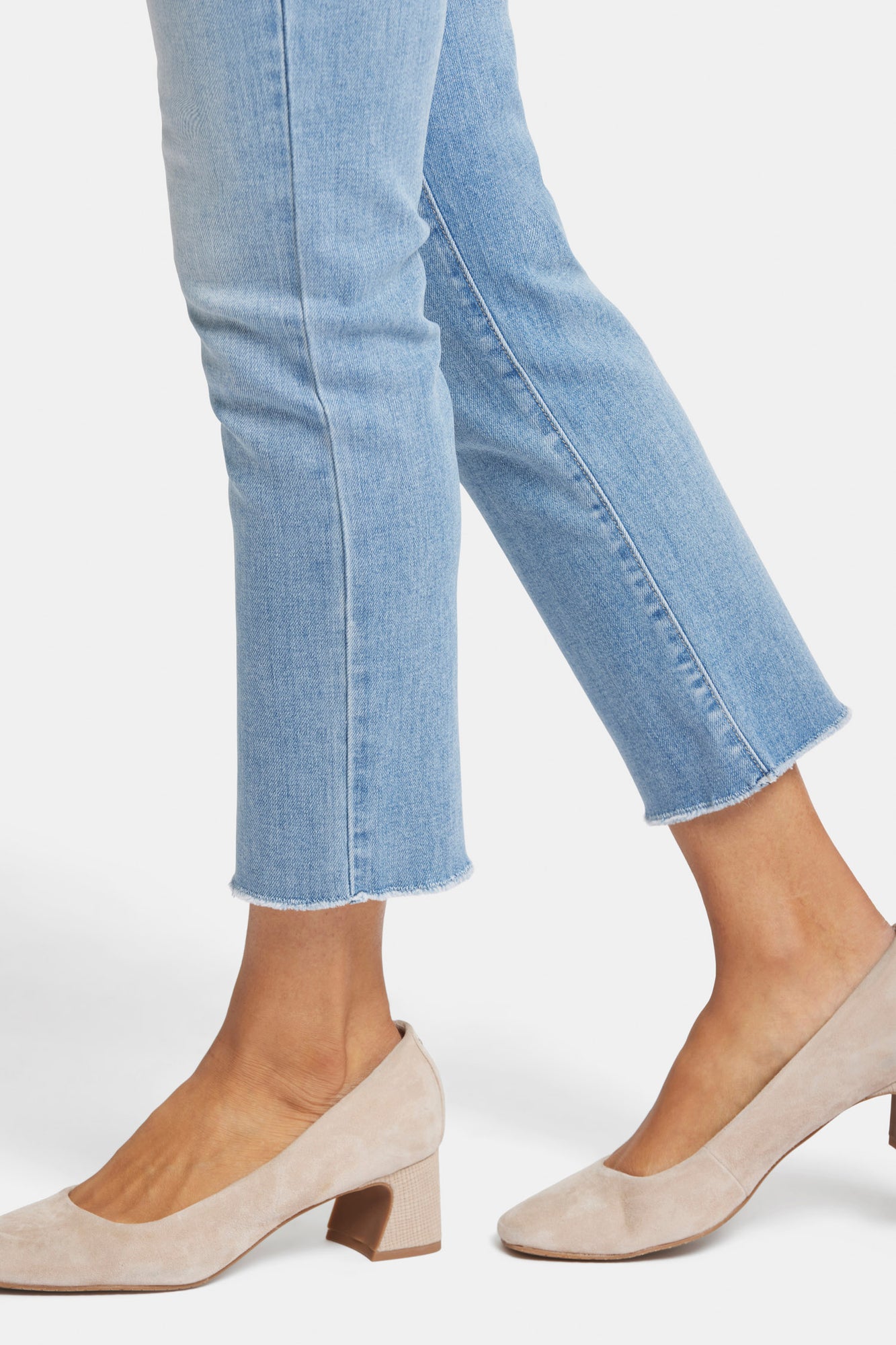 NYDJ Sheri Slim Ankle Jeans With Frayed Hems - Blue Valley