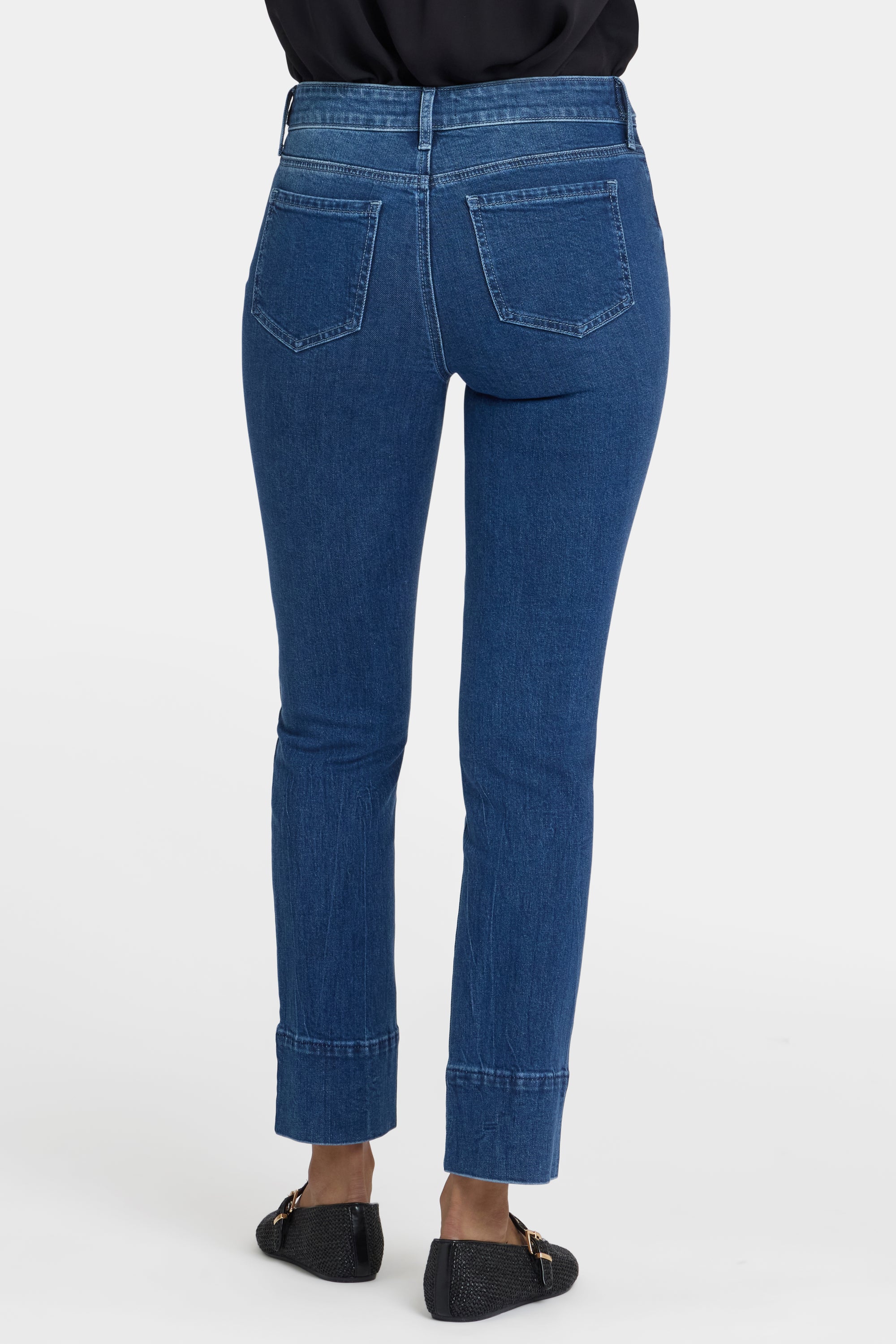 NYDJ Sheri Slim Jeans With Waistband Buckle Detail - Cool Marine