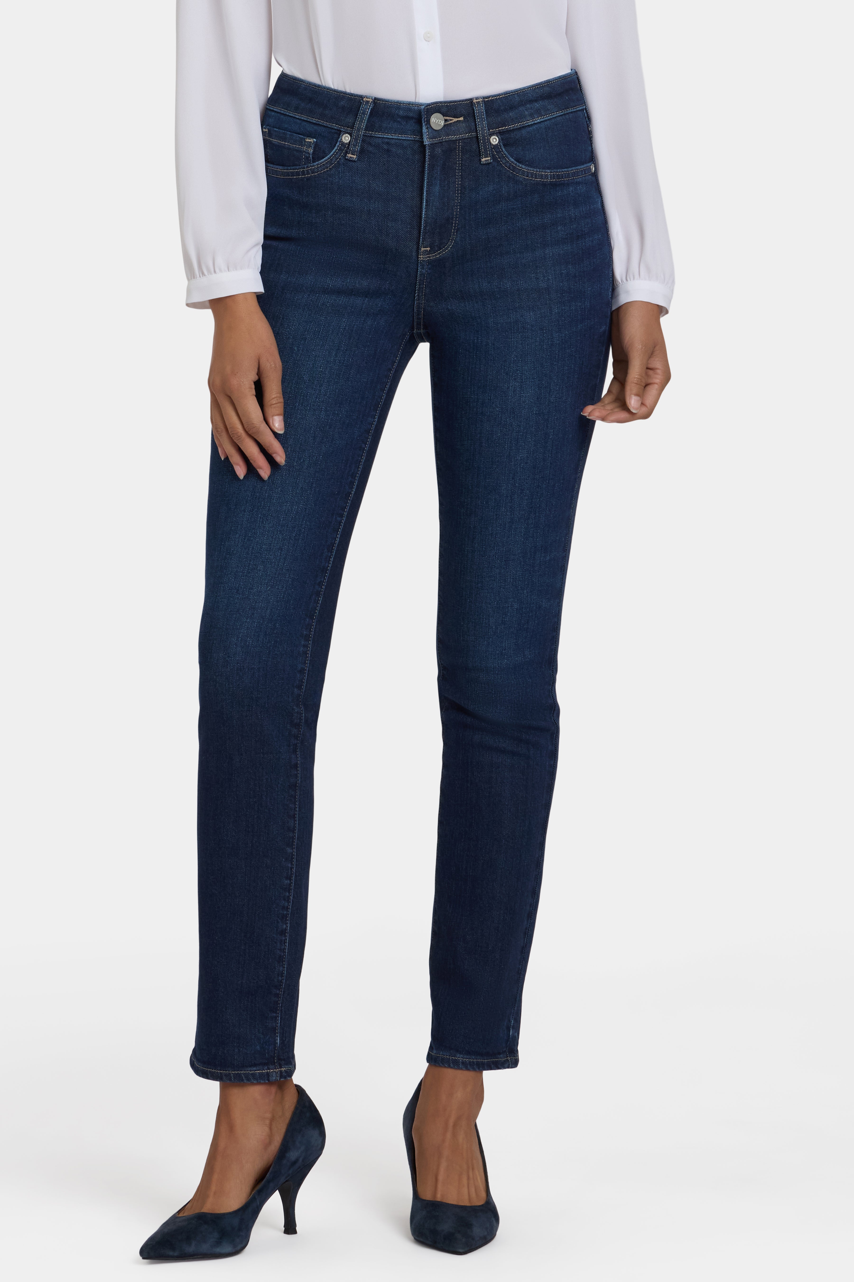 Sheri Slim Jeans With Back Sequins - Indigo Seine Blue | NYDJ