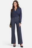 NYDJ Teresa Wide Leg Jeans With 1 1/2" Hems - Twilight Stripe