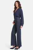 NYDJ Teresa Wide Leg Jeans With 1 1/2" Hems - Twilight Stripe