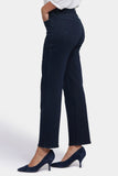 NYDJ Bailey Relaxed Straight Ankle Jeans With High Rise And Raw Hems - Midnight Falls