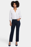 NYDJ Bailey Relaxed Straight Ankle Jeans With High Rise And Raw Hems - Midnight Falls