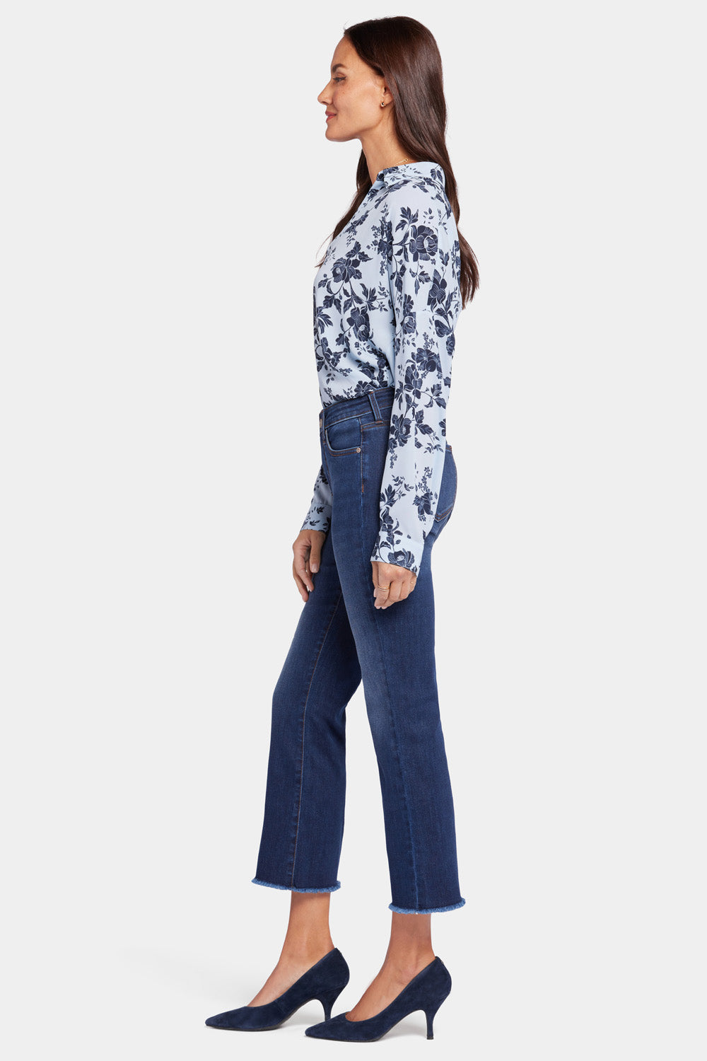NYDJ Barbara Bootcut Ankle Jeans With Frayed Hems - Gold Coast