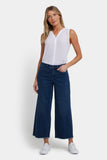 NYDJ Teresa Wide Leg Ankle Jeans With Frayed Hems - Ibiza Blues