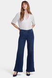 NYDJ Teresa Wide Leg Jeans With Side Button Plackets - Ibiza Blues