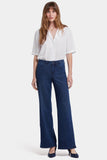 NYDJ Teresa Wide Leg Jeans With Side Button Plackets - Ibiza Blues