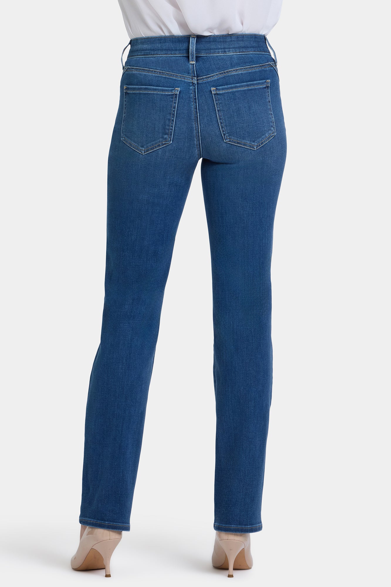NYDJ Marilyn Straight Jeans With Paneled Seam Detail - Opera Blue