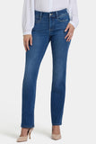 NYDJ Marilyn Straight Jeans With Paneled Seam Detail - Opera Blue