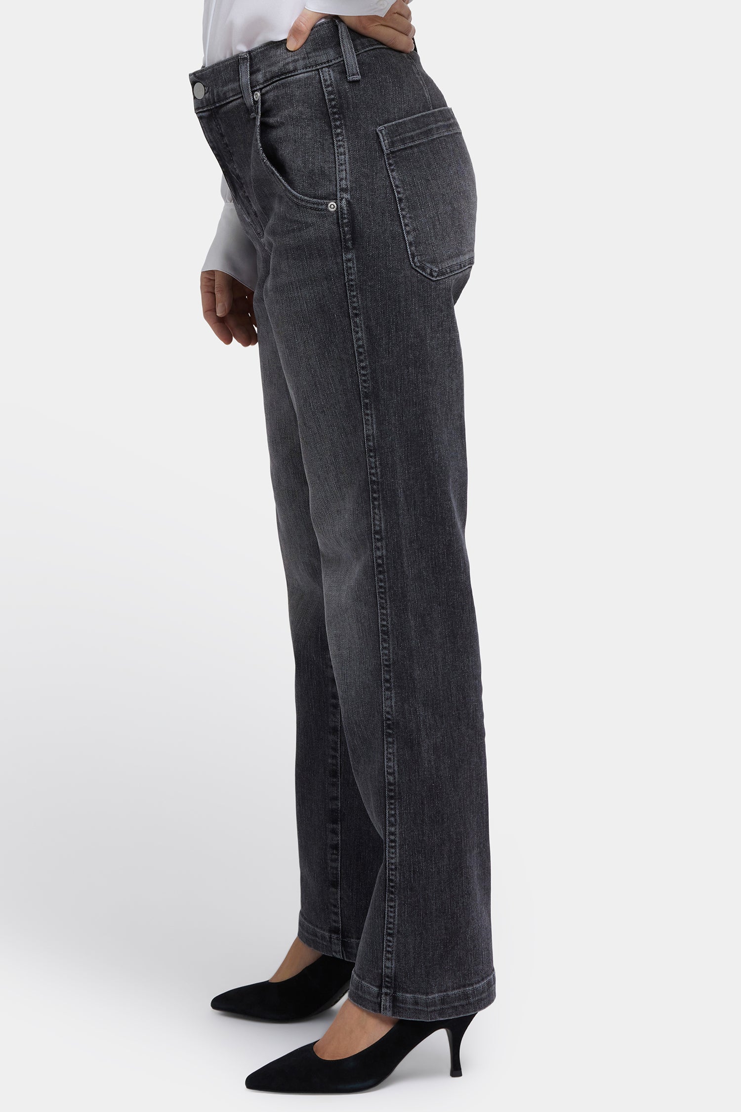 NYDJ Brooke Loose Straight Jeans With Super High Rise - Vintage Noir