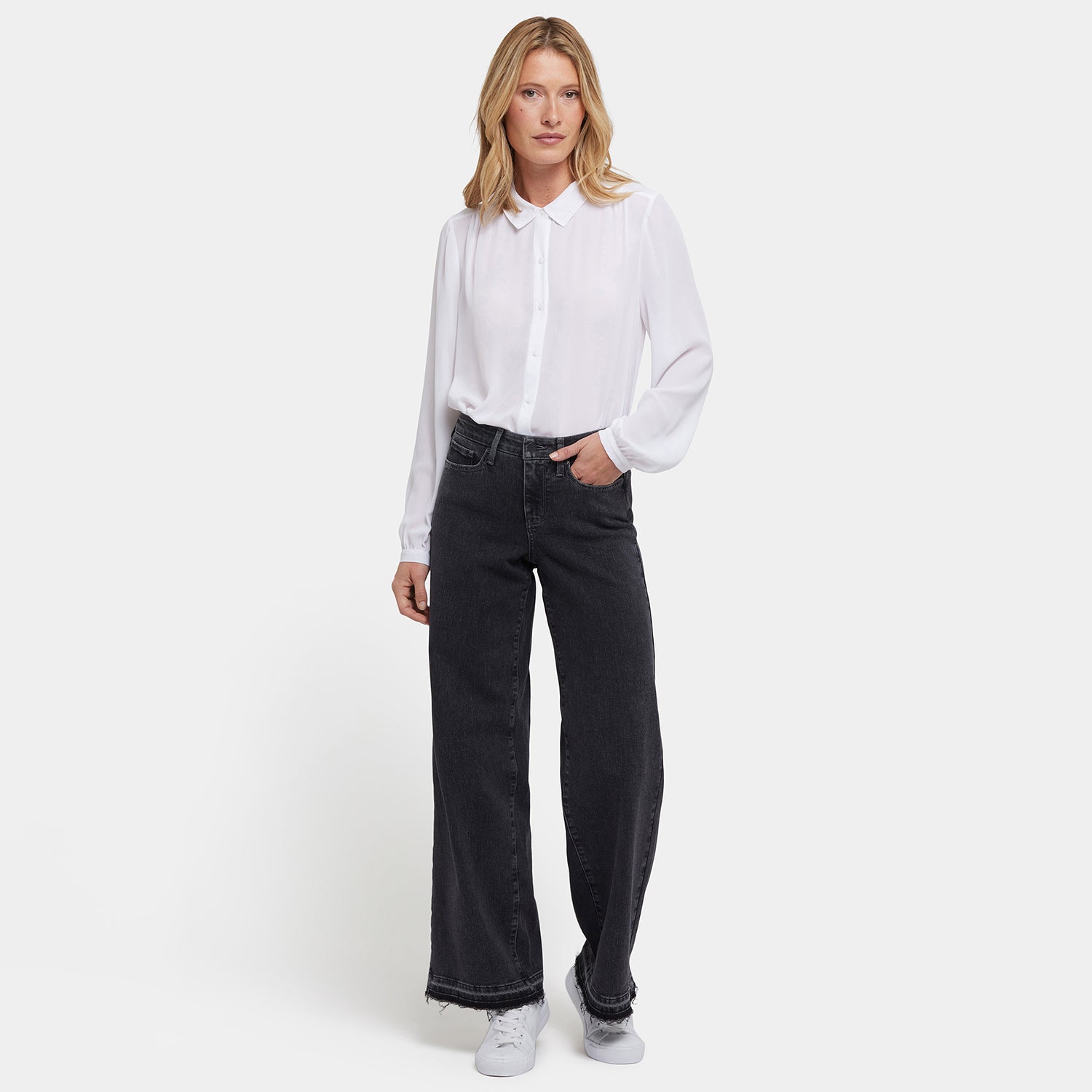 Teresa Wide Leg Jeans With Released Hems And 31
