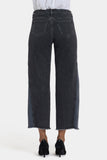 NYDJ Teresa Wide Leg Jeans With Contrast Side Panels, Frayed Hems And 29" Inseam - Street Shade