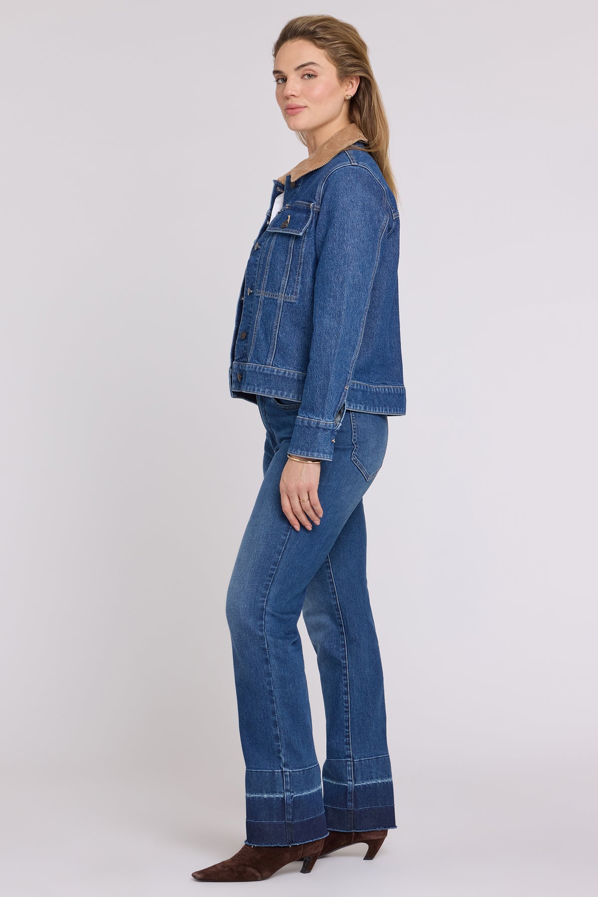 NYDJ Denim Jacket With Corduroy Collar - Sea Holly