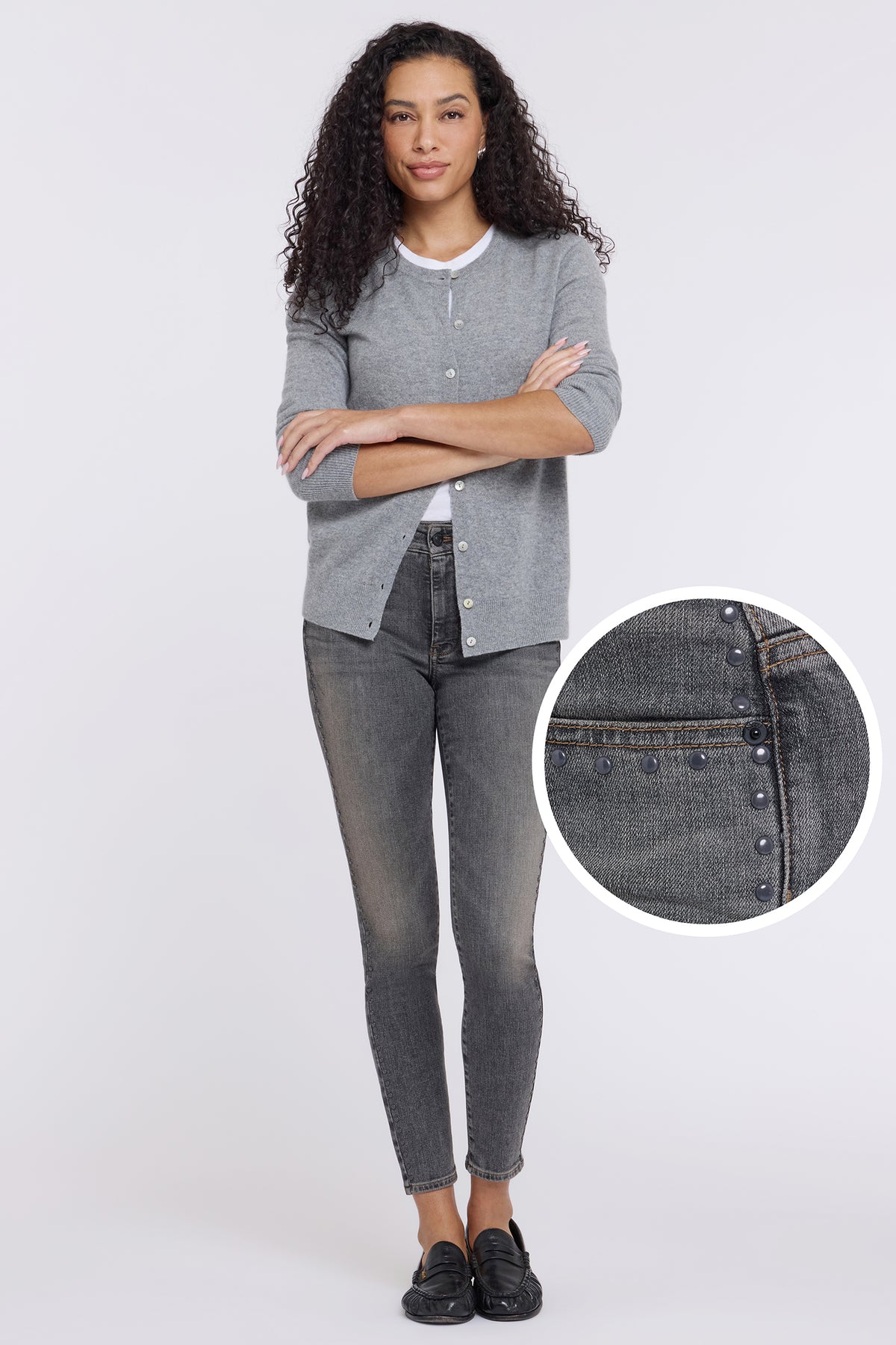 NYDJ Ami Skinny Jeans In Re-New™ Denim With Studs - Sedum